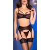 Chilirose Ensemble Carla 4 Pièces Noir et Rouge